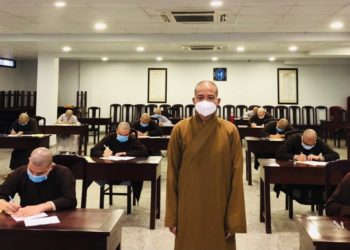 Tăng Ni sinh Sơ cấp Phật học Long An Khóa VII (2019-2021) thi cuối khóa