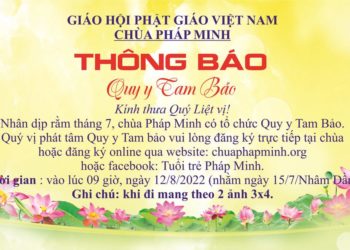 Thông báo Quy y Tam Bảo