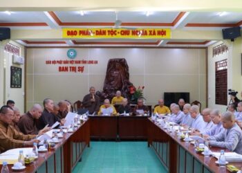 Ban Thường trực BTS GHPGVN tỉnh Long An tổ chức phiên họp về công tác chuẩn bị Đại Giới Đàn Đạt Pháp 2025
