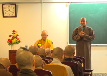 Đức Hòa: Hoà thượng Thích Minh Thiện sách tấn Tăng Ni Sinh TCPH Long An đầu xuân Quý Mão 2023